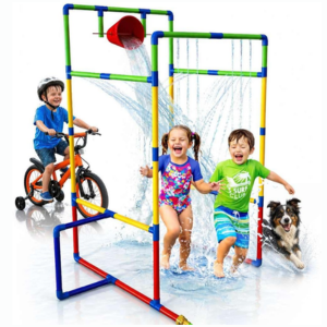 Kid's Water Park Sprinkler Tunnel w/Dunk Bucket