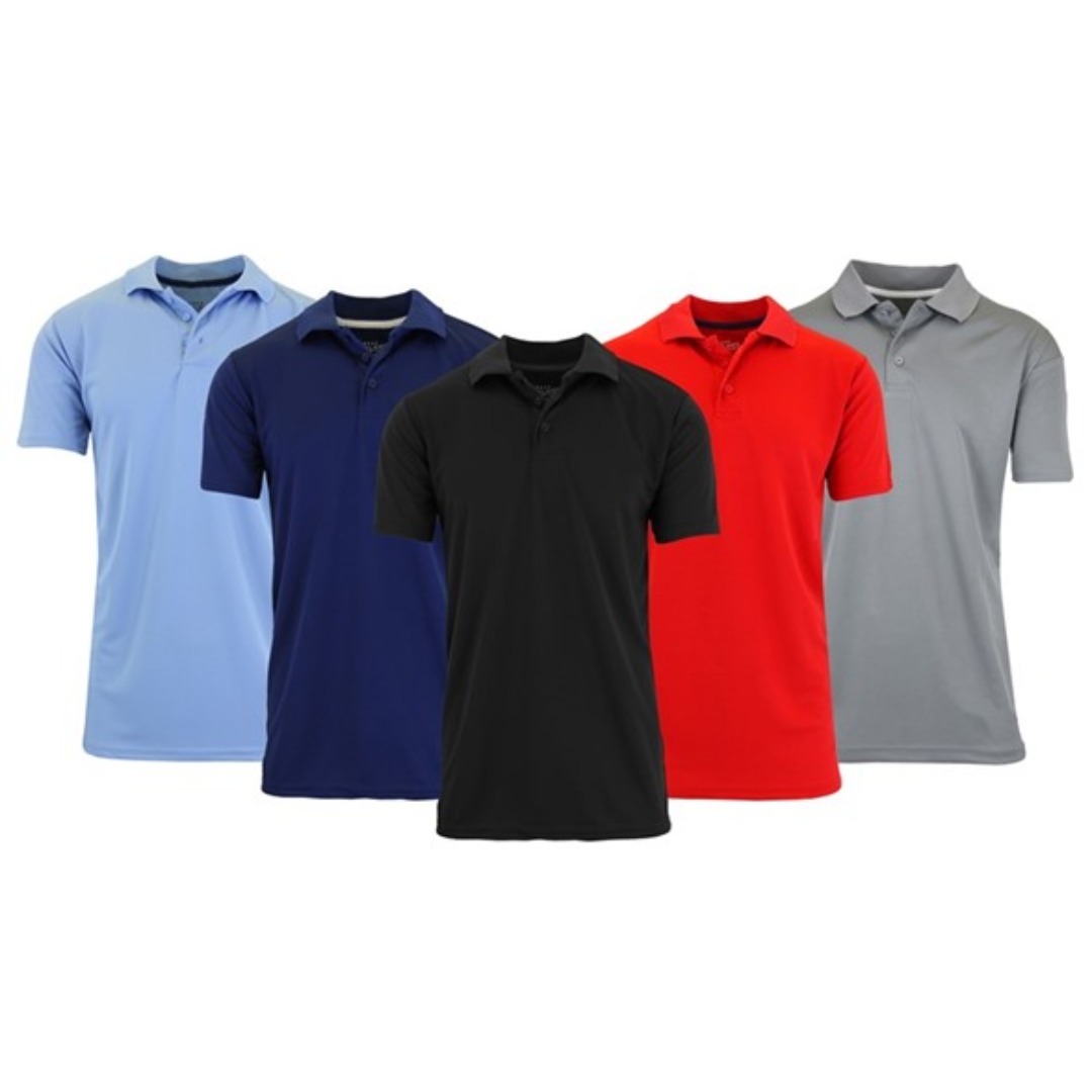 Men's 5-Pack Quick Dry Polo Shirts