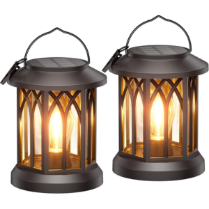 2-Pack Outdoor Hanging Solar Lanterns