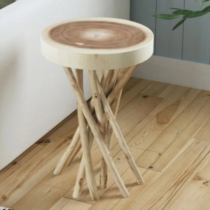 Wood Tree Stump End Table