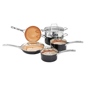 Amazon Basics 10-Piece Copper Cookware Set