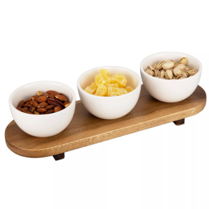 Thirstystone 4-Piece Wood Tray & Bowl Set