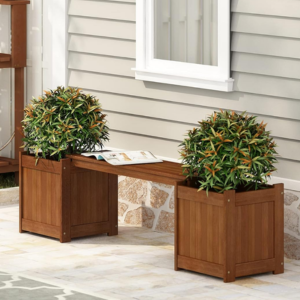 Furinno Hardwood Planter Box Bench