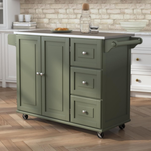 Rolling Kitchen Island Cart w/Storage