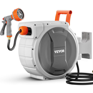 Retractable Wall Mounted 84' Garden Hose Reel w/9-Nozzle