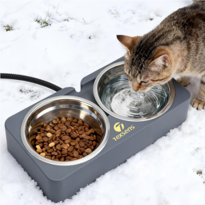 Heated Dual Stainless Steel Pet Bowls