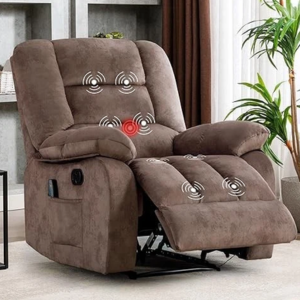 Heat & Massage Overstuffed Recliner