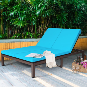 2-Person Reclining Rattan Chaise