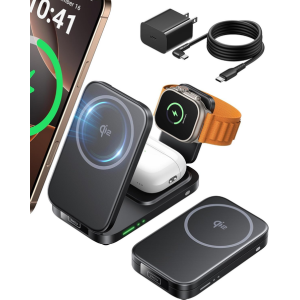 INIU 15W 3-in-1 MagSafe Foldable Wireless Charging Station