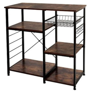 Metal Frame Kitchen Rack w/Hooks