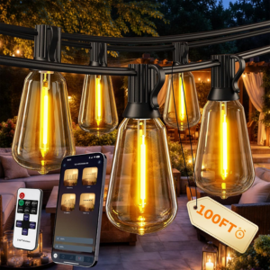 Smart Outdoor 100' String Lights w/App