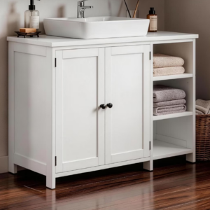 Vanity Under Sink Pedestal w/ Doors & Shelves