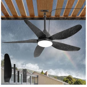Outdoor Waterproof 6-Speed Ceiling Fan w/Light