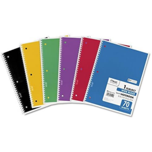 6-Pack 70 Sheets Spiral Notebook