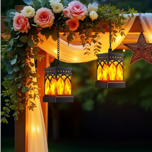 4-Pack Outdoor Solar LED Hanging Lanterns