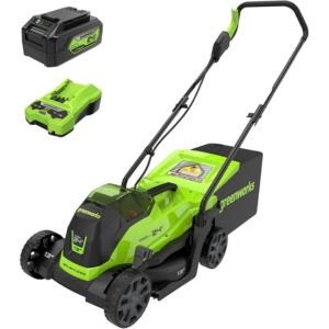 Greenworks 24V 13″ Cordless Lawn Mower w/Battery & Charger