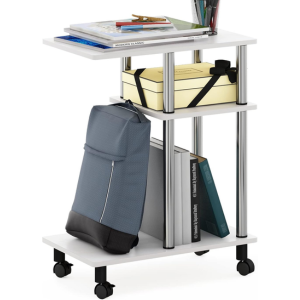 Furinno Turn-N-Tube C-Shaped Side Table w/Shelves