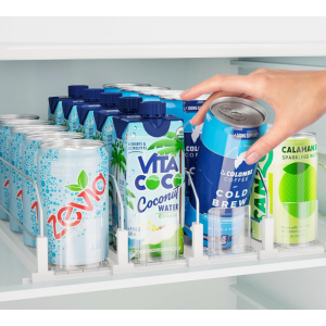 24-Can Self-Pushing Fridge Drink Organizer