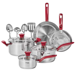 T-Fal 12-Piece Stainless Steel Cookware Set