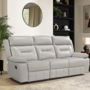 Leather Manual 3-Seat Reclining Sofa