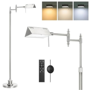 3-Color LED Adjustable Floor Lamp w/Remote