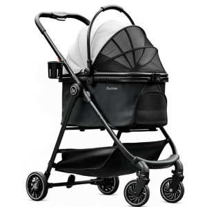 Foldable Pet Stroller w/Storage Basket