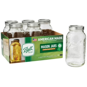 6-Count Ball Half Gallon Glass Mason Jars