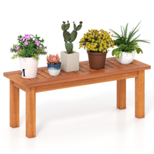 Wood Plant Stand Display Bench