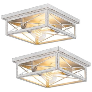2-Pack Farmhouse Flush Mount Light Fixtures