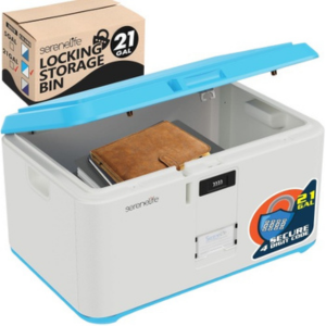 SereneLife 21Gal. Lockable Storage Box