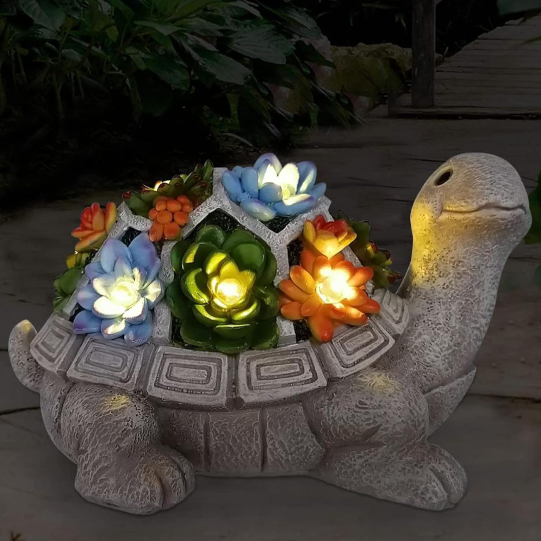 Garden Solar Turtle Statue w/LED Lights