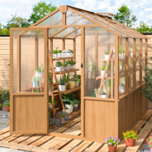Wood 8' Walk-In Greenhouse