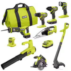 Ryobi One+ 18V Cordless 9-Tool Combo Kit
