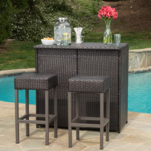 Christopher Knight Home 3-Piece Patio Rattan Bar Set