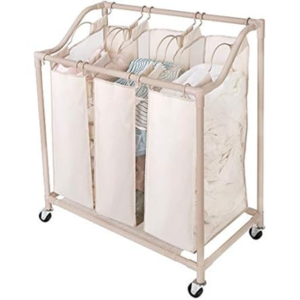 3-Compartment Rolling Laundry Sorter