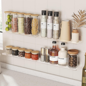 6-Pack Clear Acrylic Floating Shelves