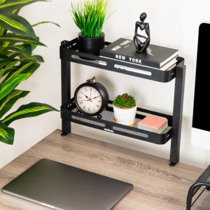 Mind Reader 2-Tier Desk Shelf Organizer w/Clamp
