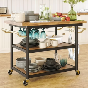 Beautiful by Drew Barrymore Rolling Kitchen Island