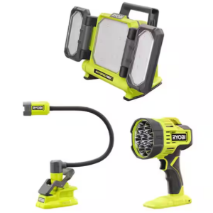 Ryobi ONE+ 18V Hybrid Panel Light, Spotlight + Clamp Light