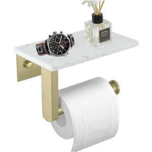 Wall Mount Marble Shelf Toilet Paper Holder